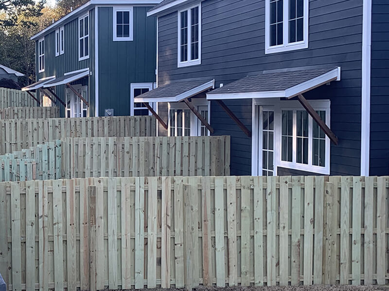 Wood fence installation